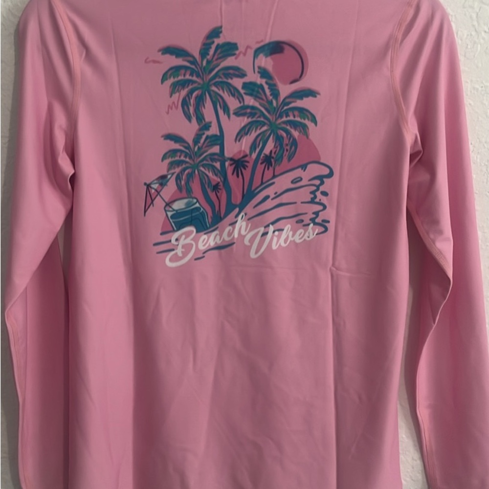 Pink Long-Sleeve Rashguard Swim Top - Picture 2 of 4